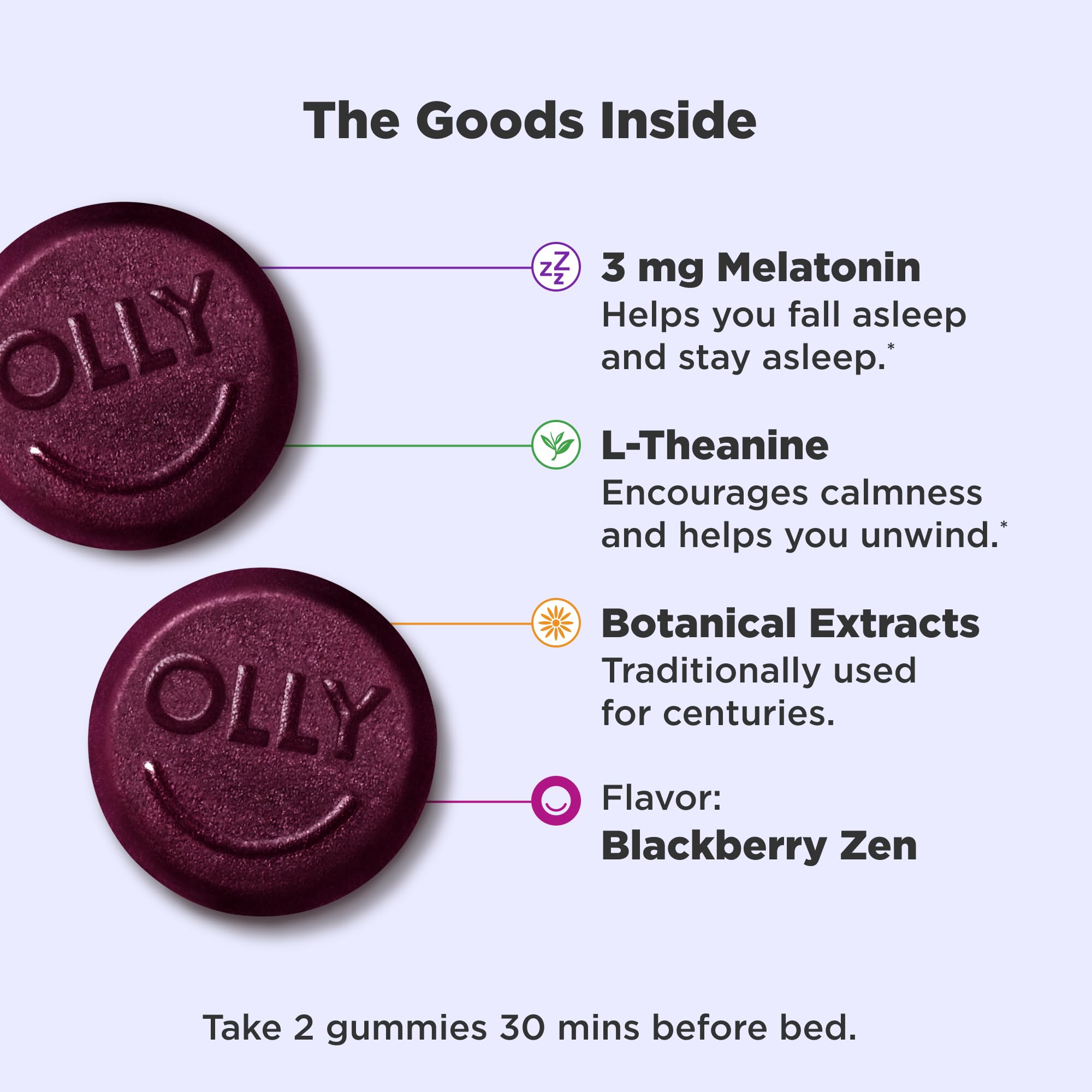 OLLy Gummy Supplement 60 Count bottle side view