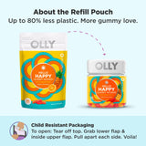 OLLY Hello Happy Gummy Worms ingredients list on packaging