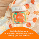 OLLY Hello Happy Gummy Worms Tropical Zing flavour