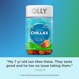 OLLY Kids Chillax Gummies packaging back view with nutritional information