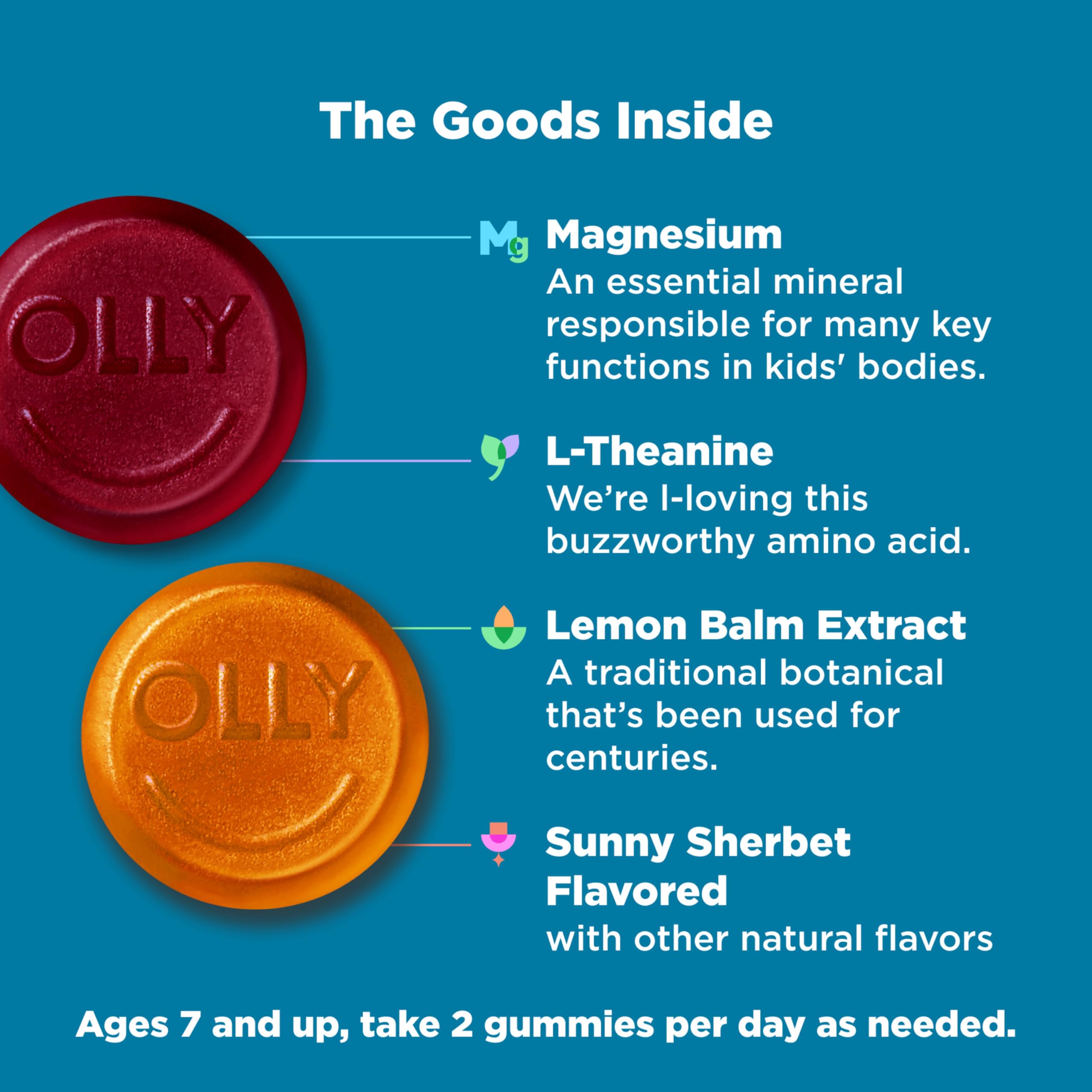 OLLY Kids Chillax Gummies showing the gummies inside the bottle