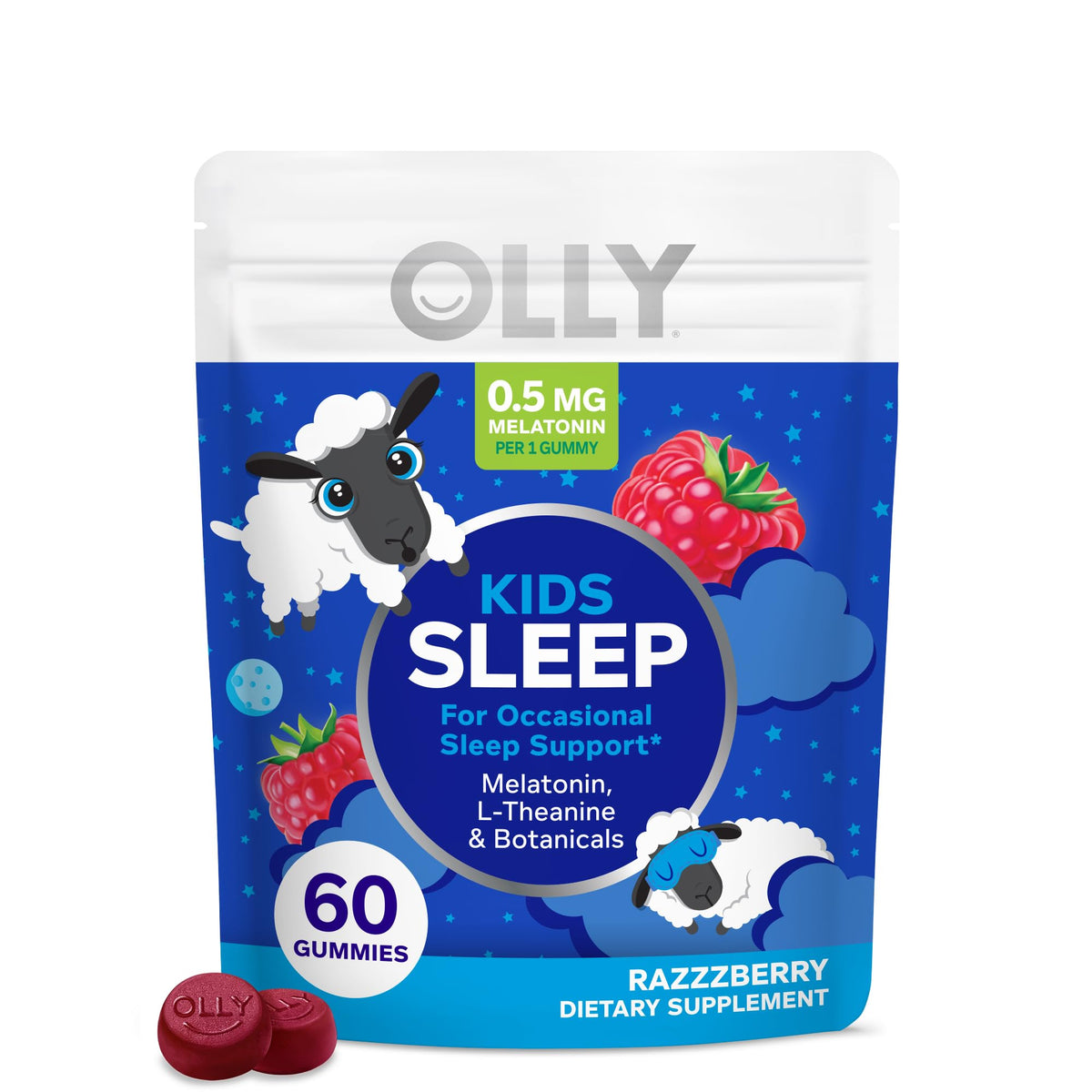 OLLY Kids Sleep Gummies 60 Count packaging front view