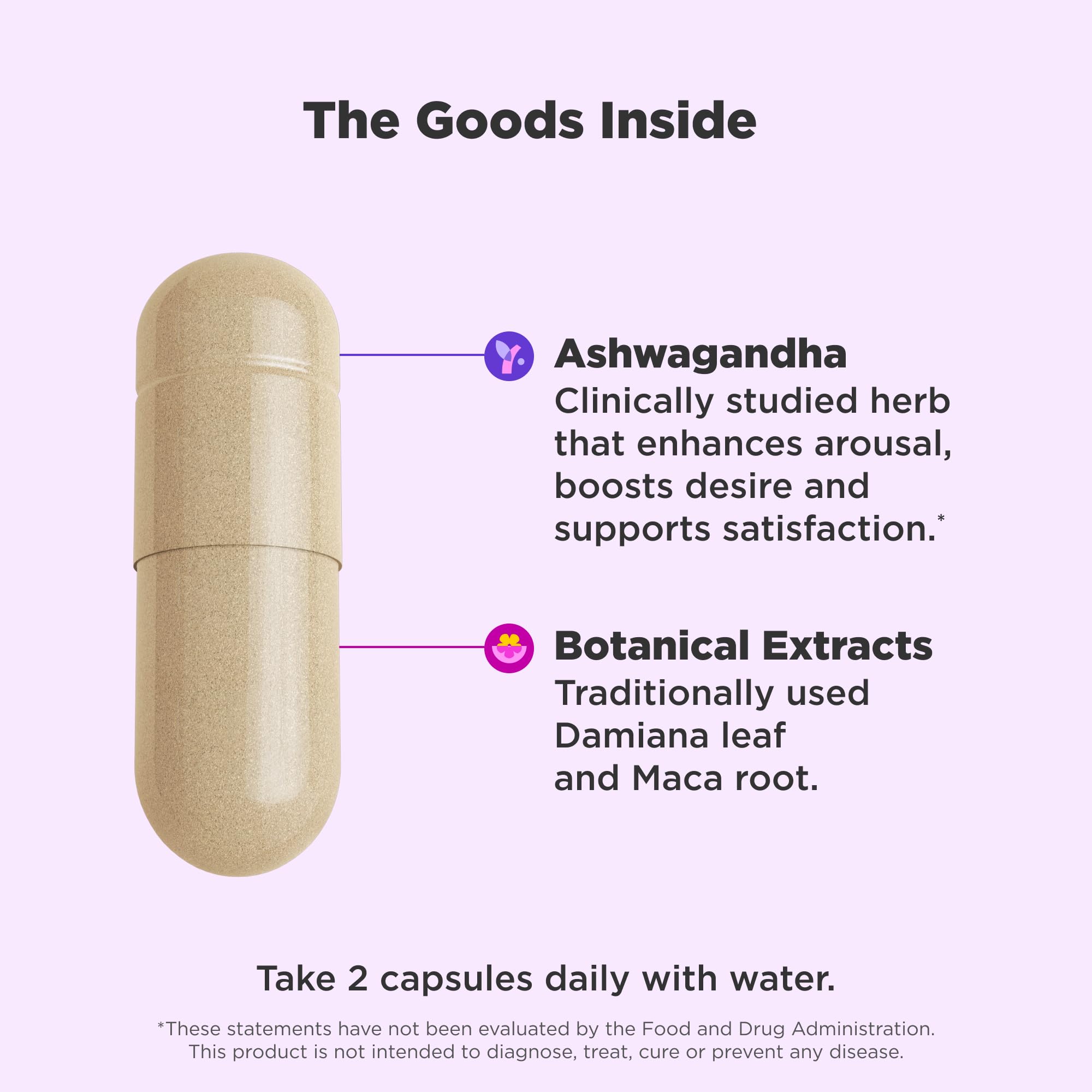 OLLY Lovin’ Libido Ashwagandha capsules in a hand