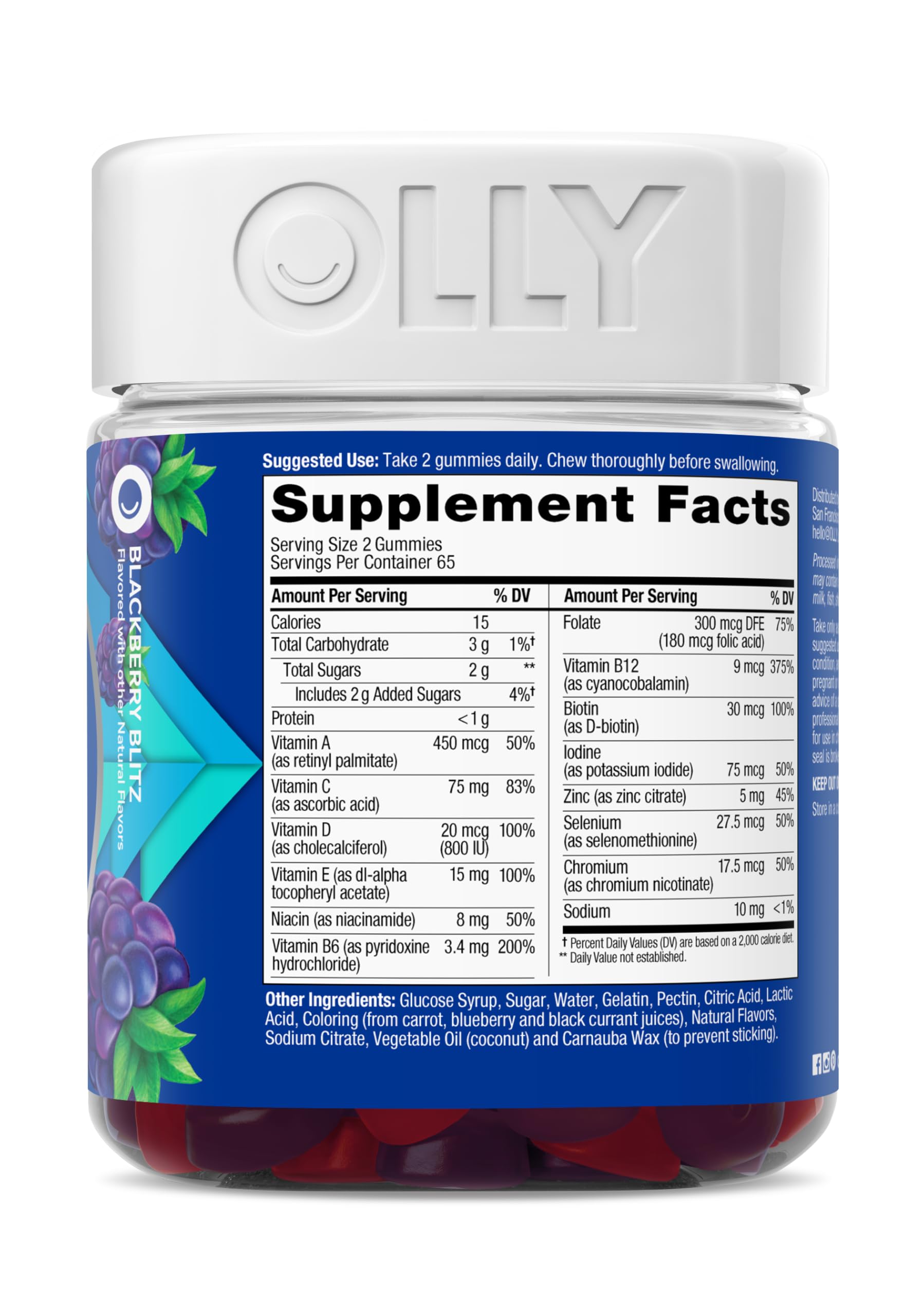 OLLY Men's Multi Gummies bottle with a measuring spoon