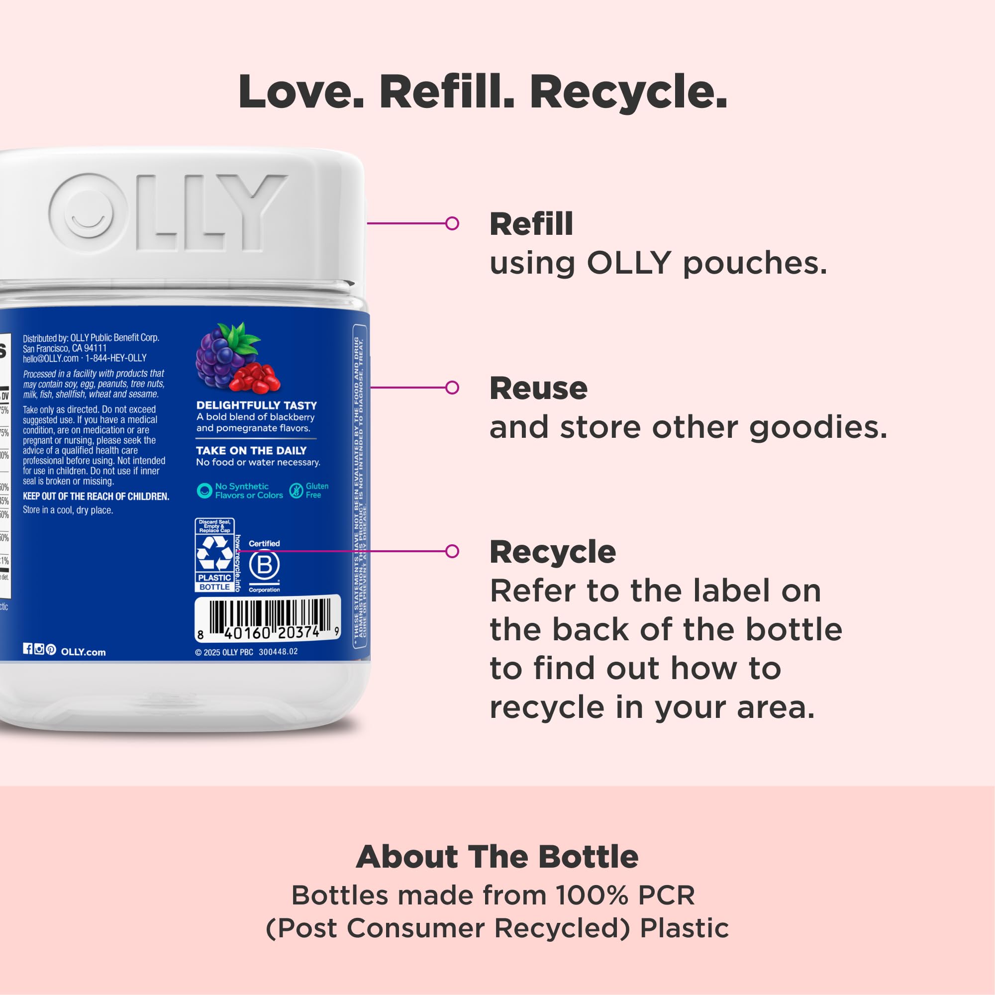 OLLY Men's Multi Gummies packaging side view