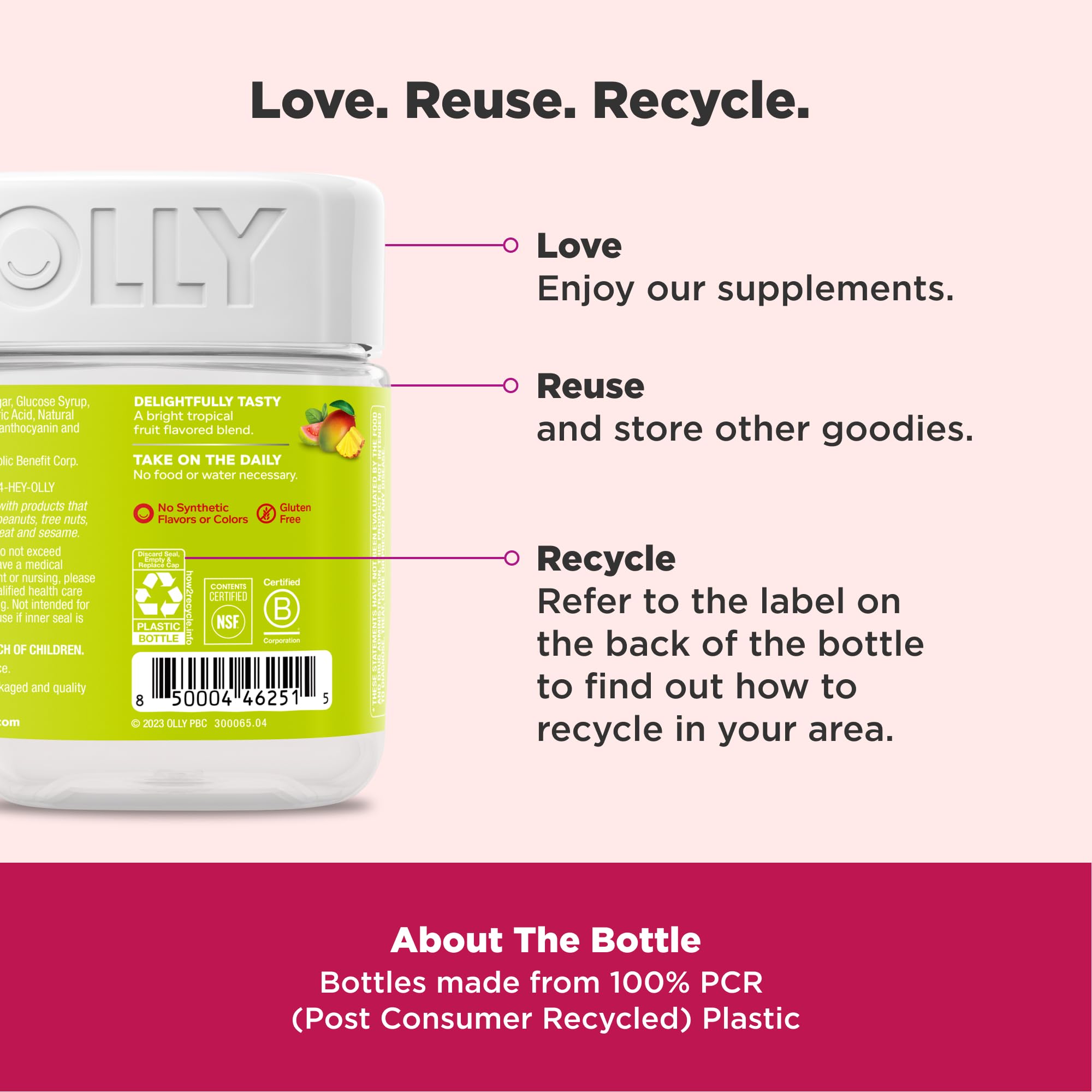 OLLY Multi + Probiotic Gummies bottle top view