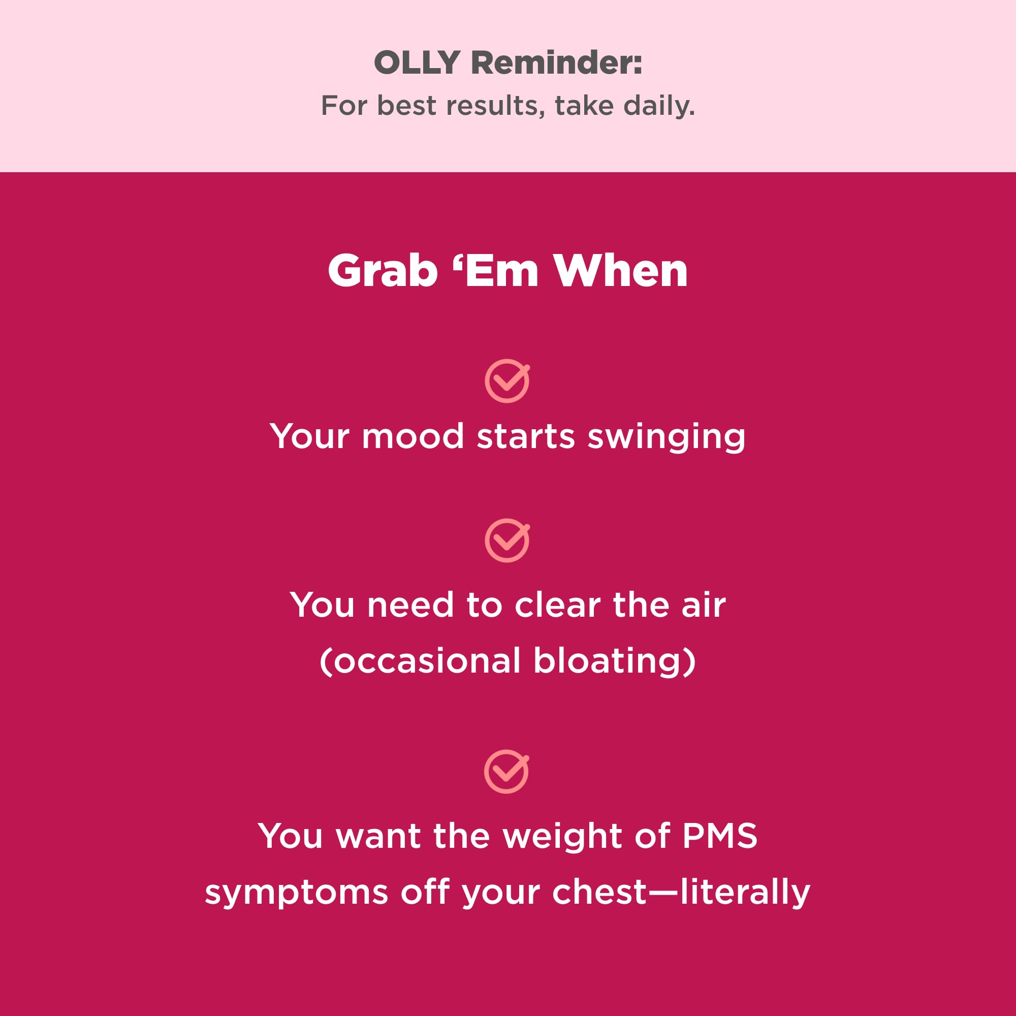 OLLY Period Hero Gummies nutritional information label