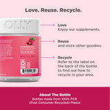 OLLY Period Hero Gummies with a handful of gummies