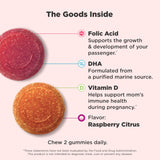 OLLY Prenatal Multi Gummies with raspberry and citrus flavour
