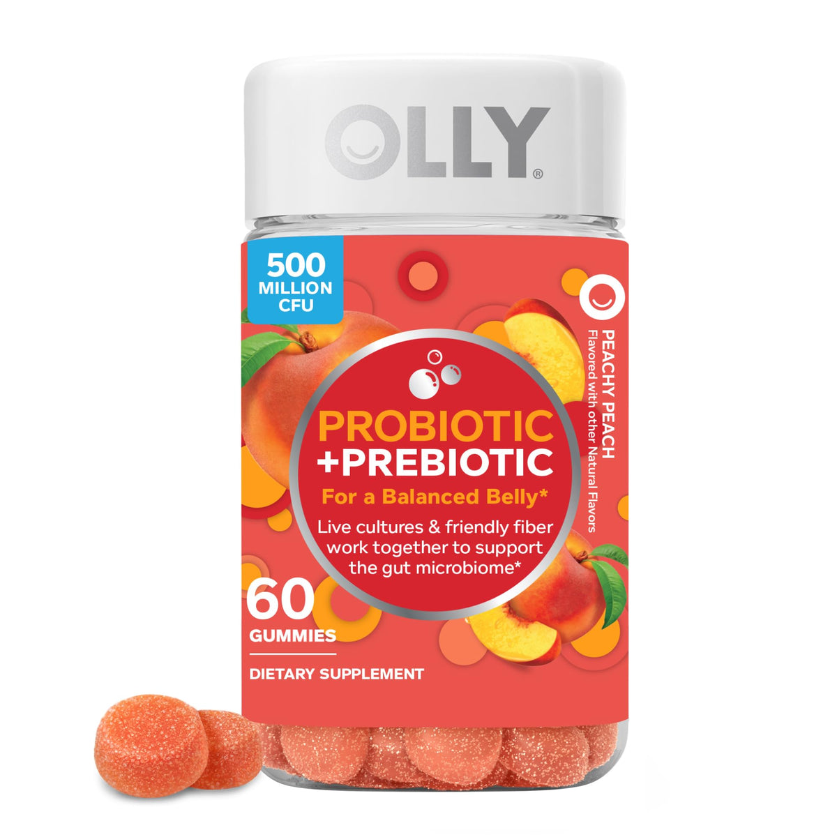 OLLy Probiotic + Prebiotic Gummies bottle front view