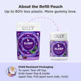 OLLY Sleep Gummies back view of child-resistant pouch