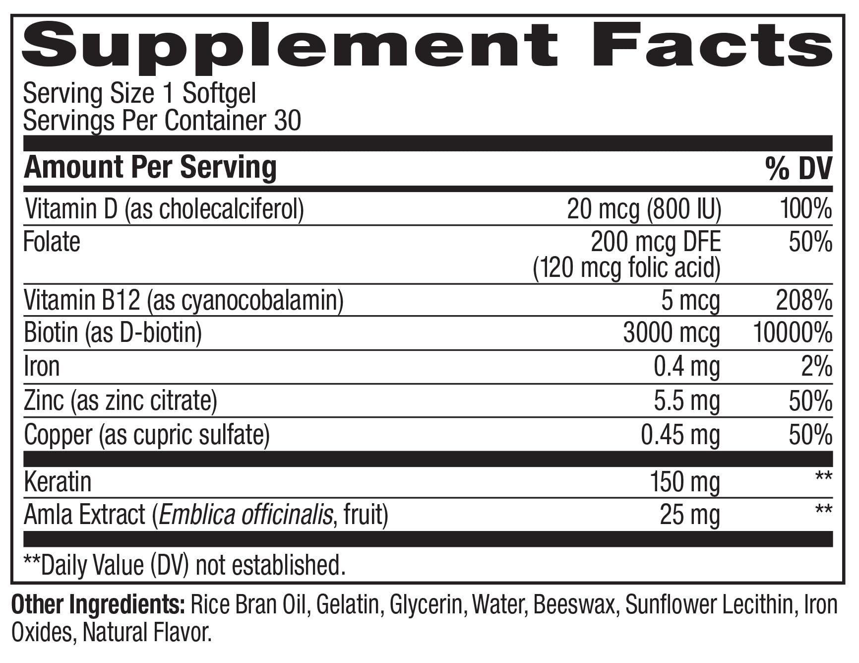 OLLY Ultra Strength Hair Softgels packaging close-up