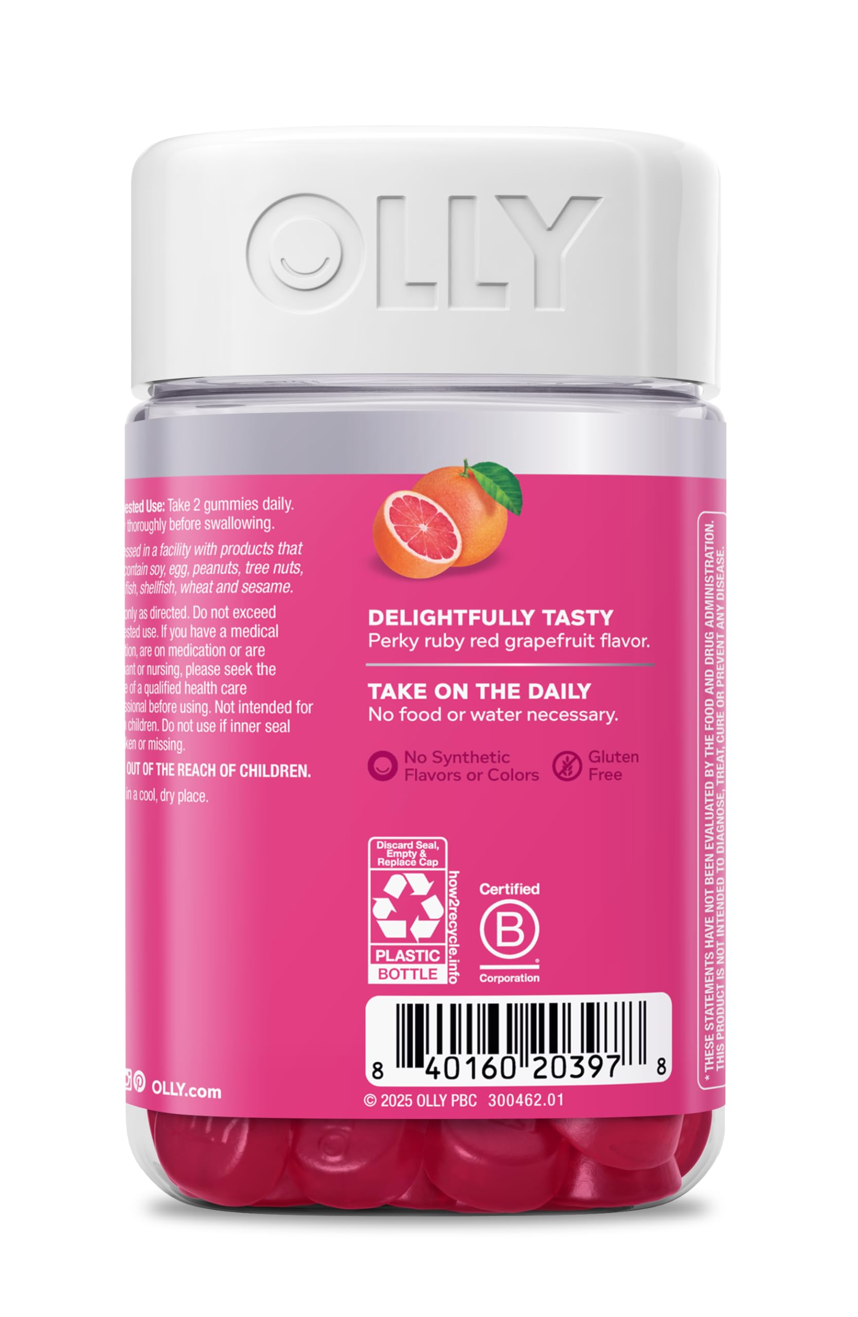 OLLY Undeniable Beauty Gummies bottle with 120 gummies displayed