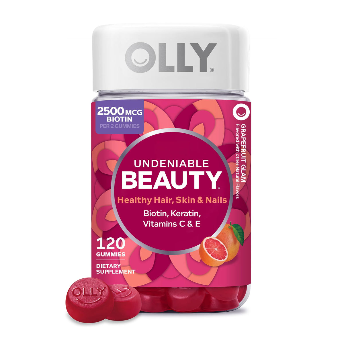 OLLY Undeniable Beauty Gummies front view with packaging