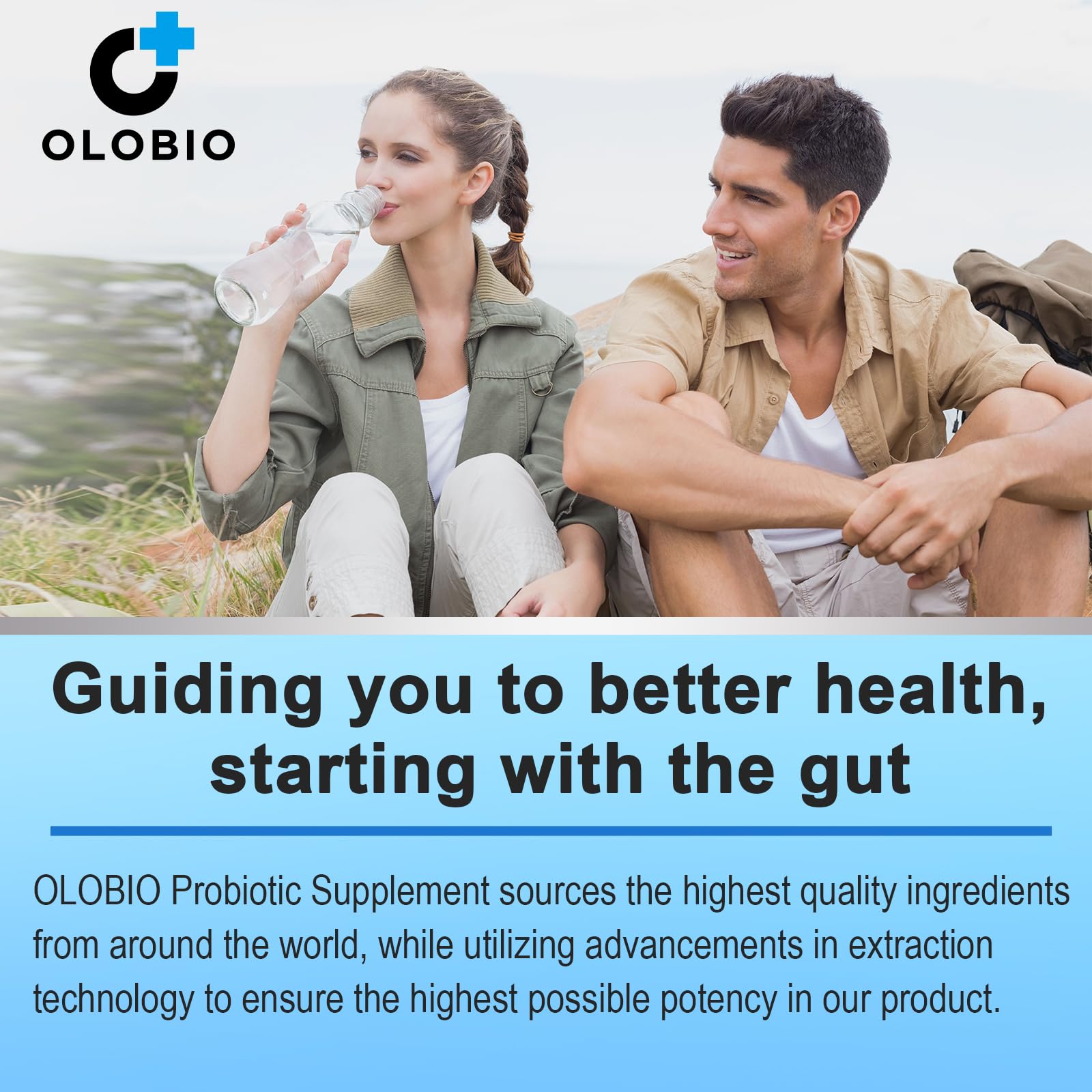 OLOBIO Probiotic Supplement displayed with lifestyle elements