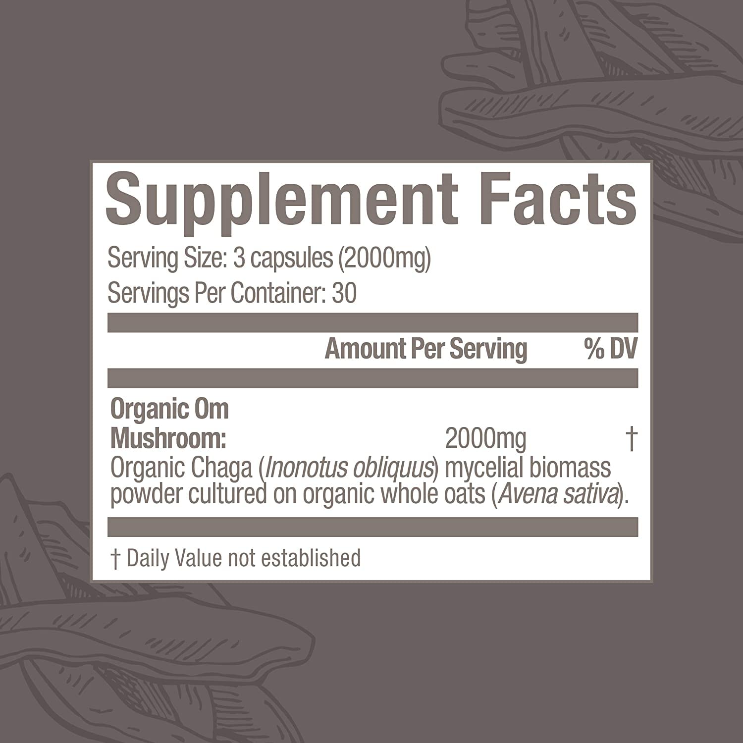 OM MUSHROOM SUPERFOOD Chaga Mushroom Capsules with measuring spoon