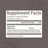OM MUSHROOM SUPERFOOD Chaga Mushroom Capsules with measuring spoon