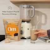 OM MUSHROOM SUPERFOOD Chocolate Protein 546g packaging