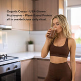 OM MUSHROOM SUPERFOOD Chocolate Protein 546g with ingredients