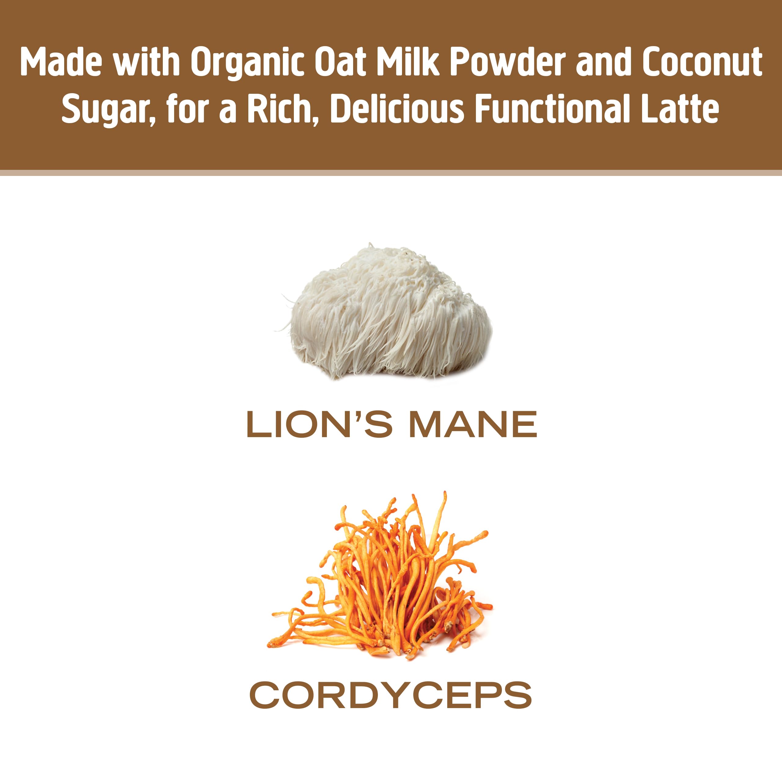OM MUSHROOM SUPERFOOD Coffee Latte Blend with coffee beans