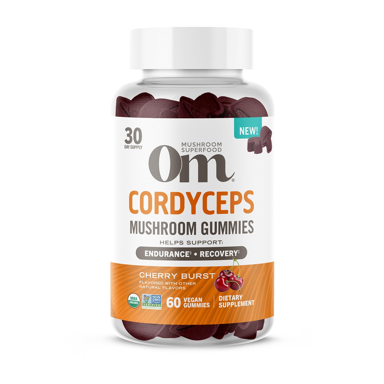 OM MUSHROOM SUPERFOOD Cordyceps Gummies front view with packaging