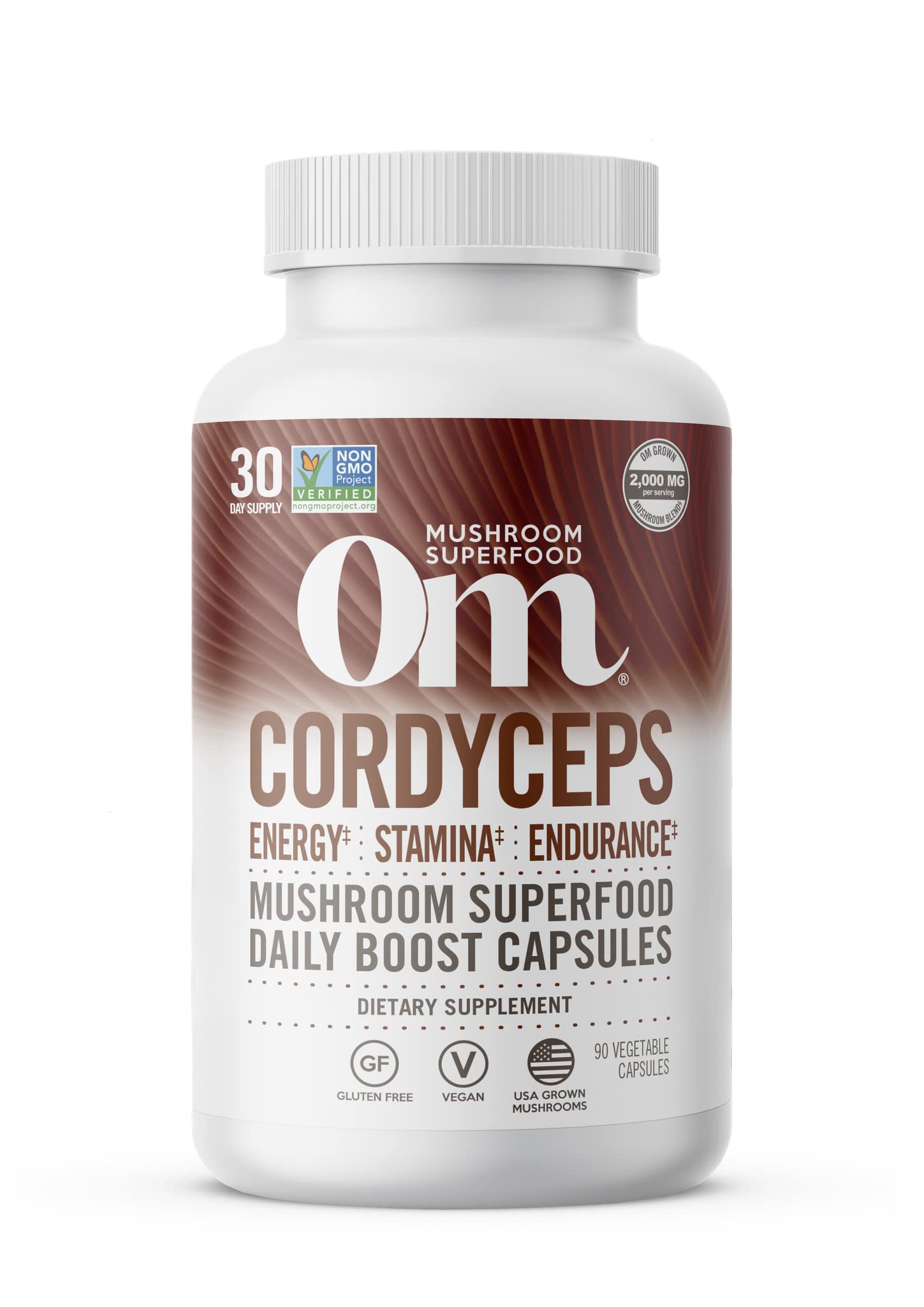 OM MUSHROOM SUPERFOOD Cordyceps Mushroom Capsules front view