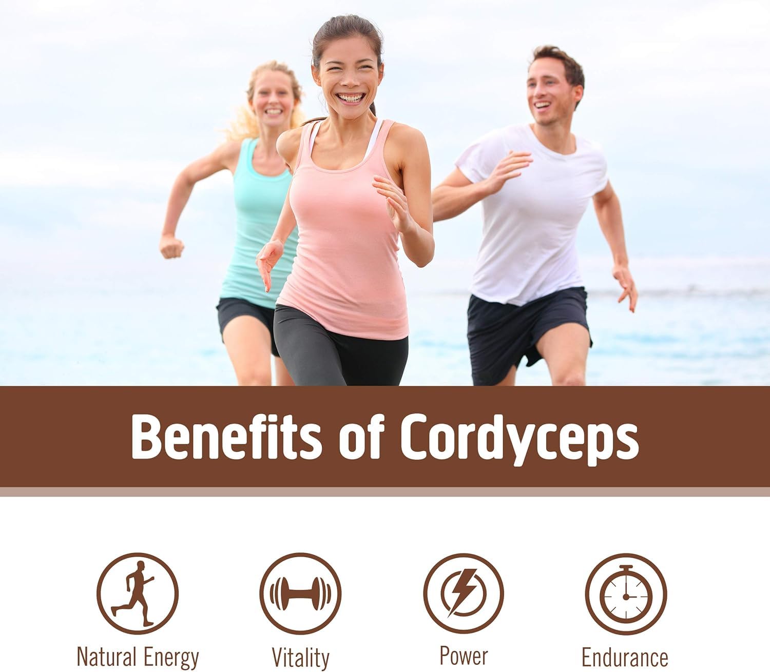 OM MUSHROOM SUPERFOOD Cordyceps Mushroom Powder in a smoothie