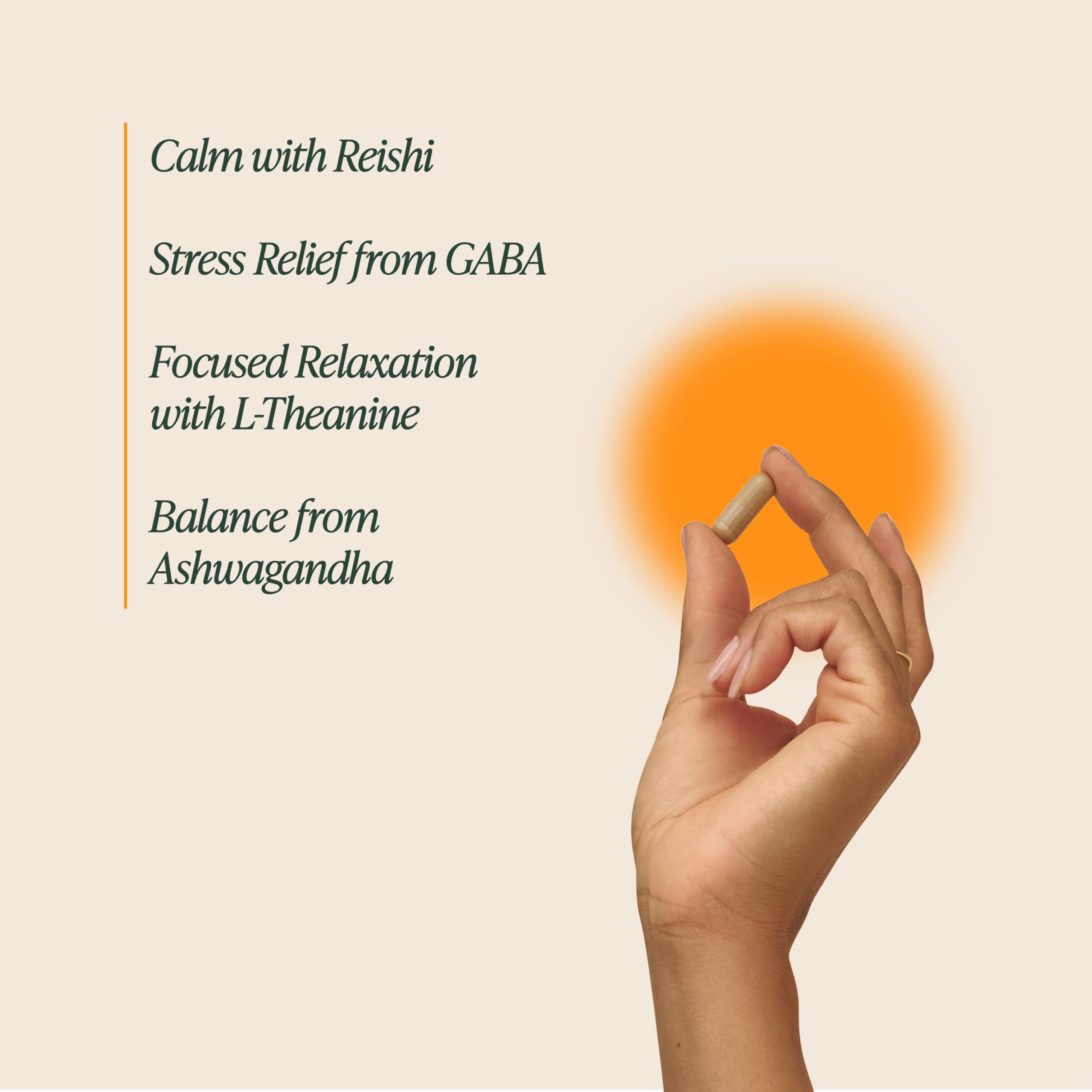 OM MUSHROOM SUPERFOOD daily wellness Formula Capsules on a wooden table