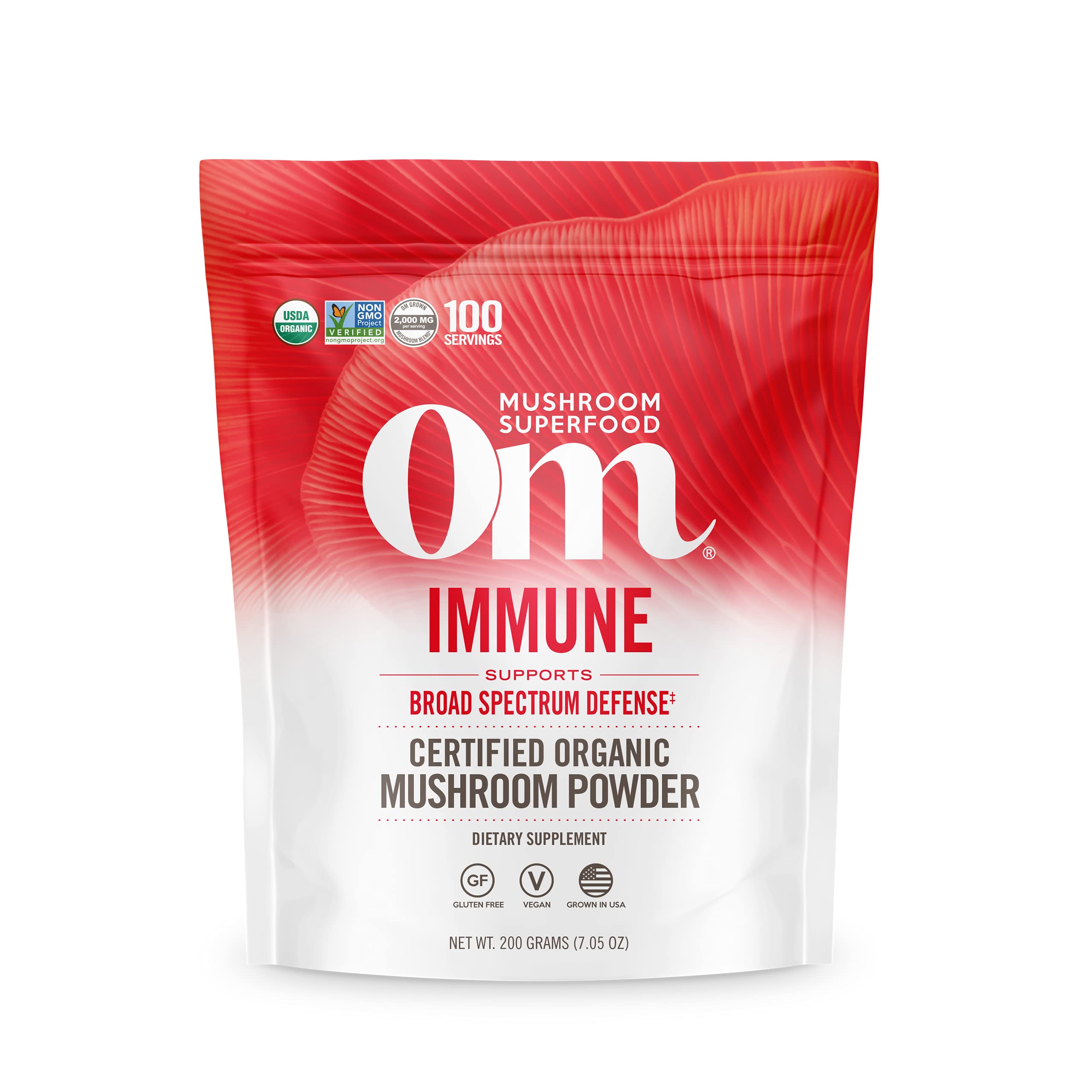 OM MUSHROOM SUPERFOOD daily wellness Superfood Powder 200g front view