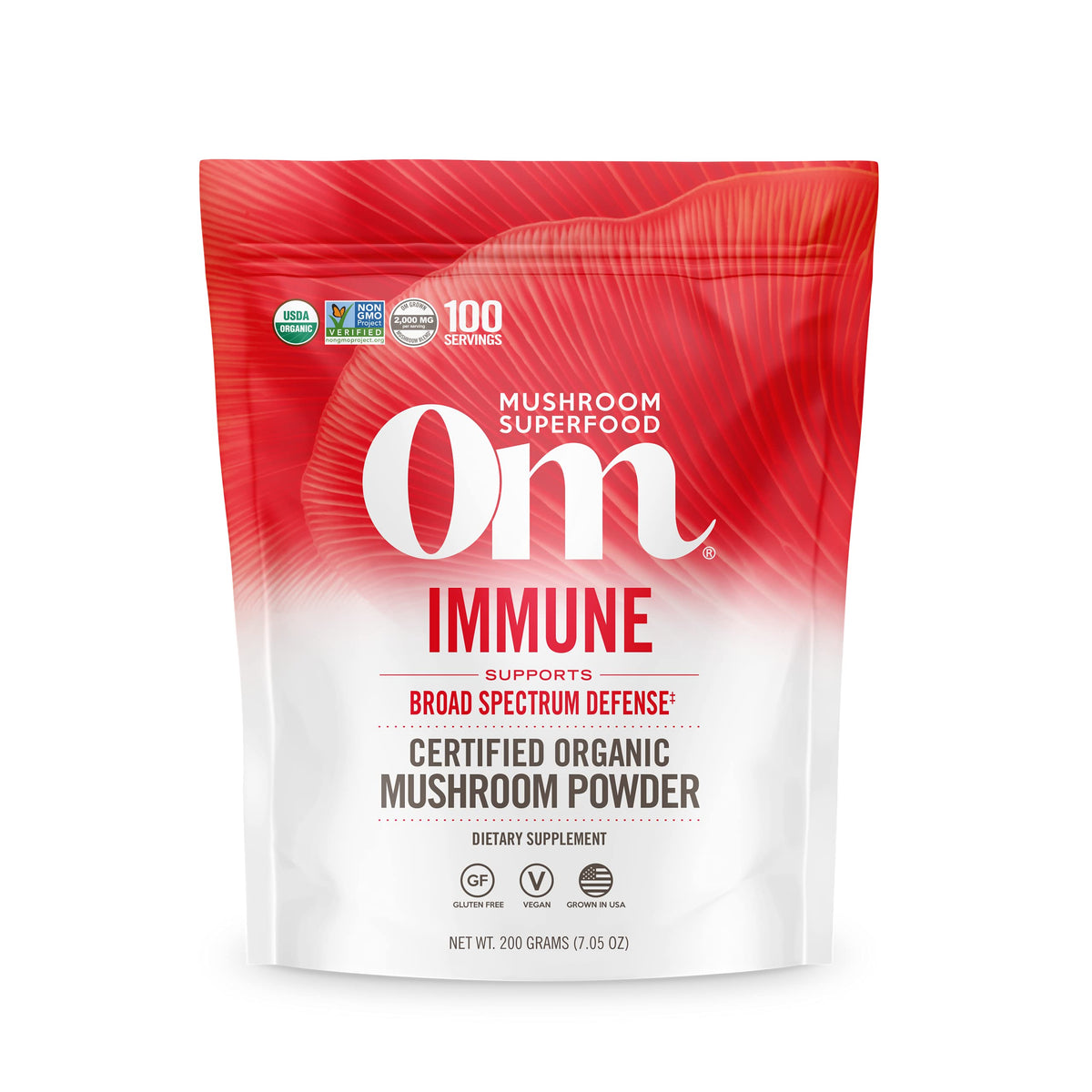 OM MUSHROOM SUPERFOOD daily wellness Superfood Powder 200g front view
