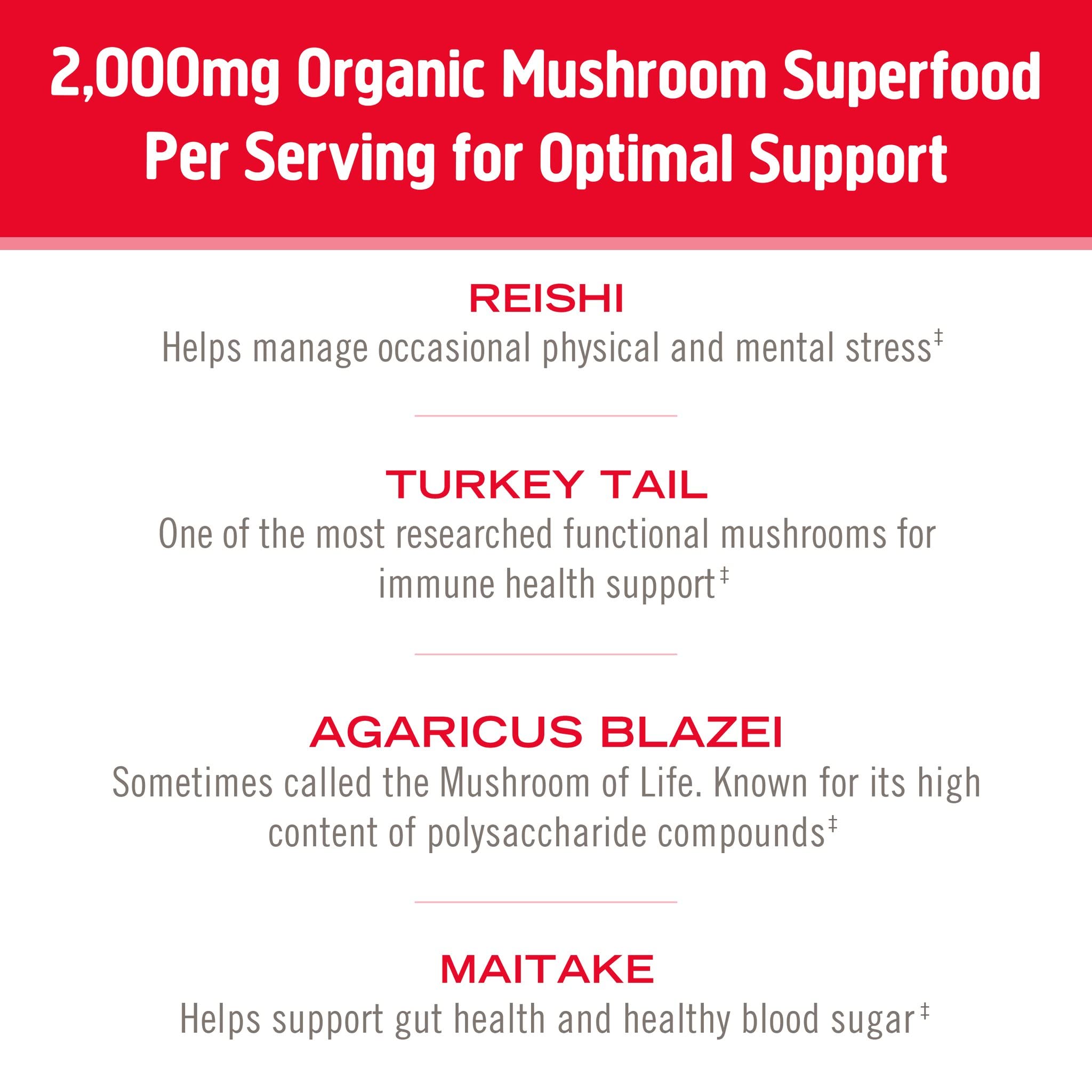 OM MUSHROOM SUPERFOOD daily wellness Superfood Powder 200g ingredients list