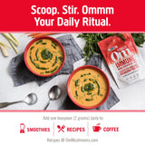 OM MUSHROOM SUPERFOOD daily wellness Superfood Powder 200g serving suggestion