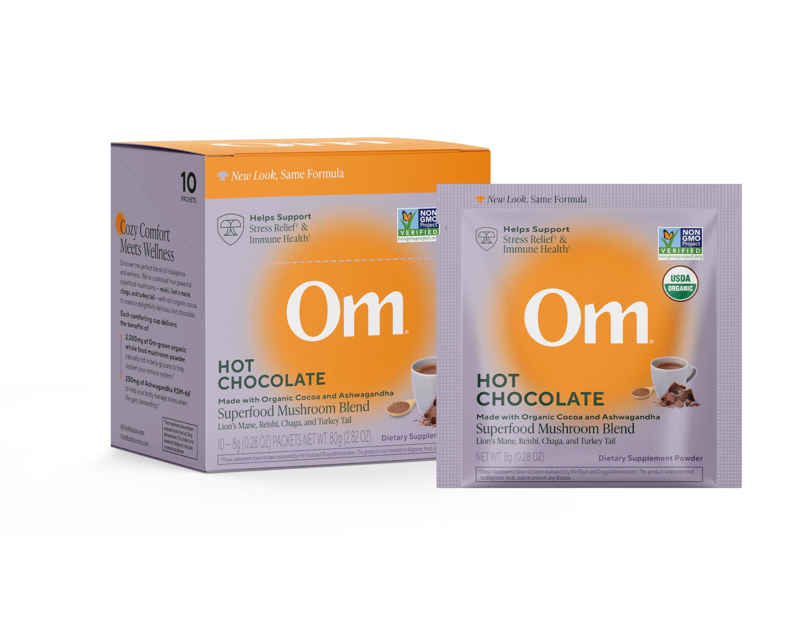 OM MUSHROOM SUPERFOOD Hot Chocolate front packaging view