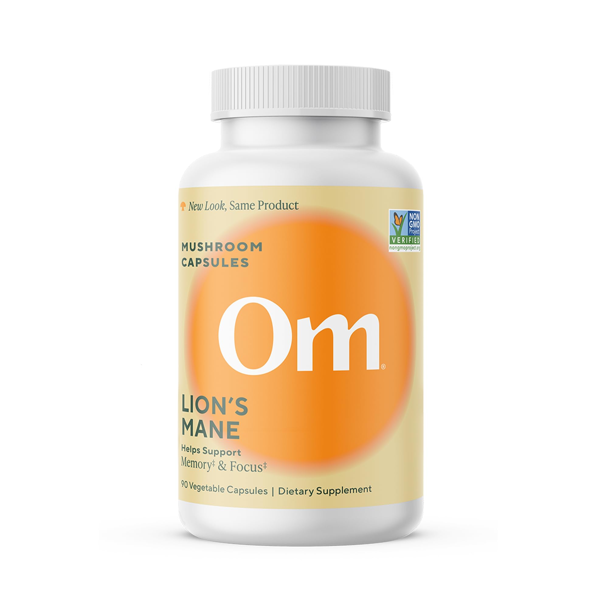 OM MUSHROOM SUPERFOOD Lion's Mane Mushroom Capsules front view
