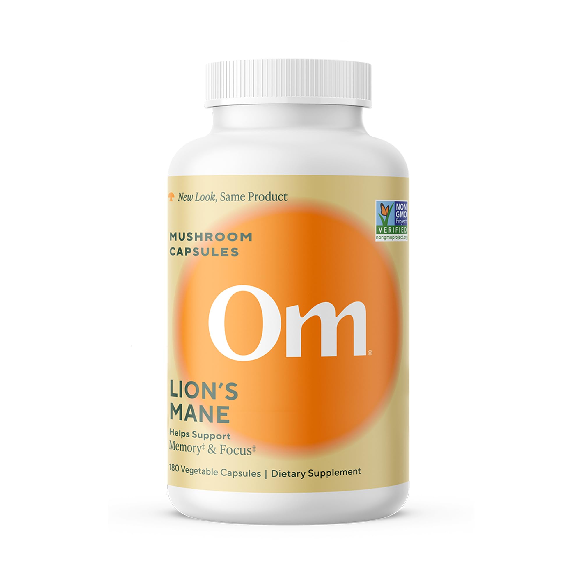 OM MUSHROOM SUPERFOOD Lion's Mane Mushroom Capsules front view