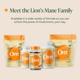 OM MUSHROOM SUPERFOOD Lion's Mane Mushroom Capsules in a lifestyle setting