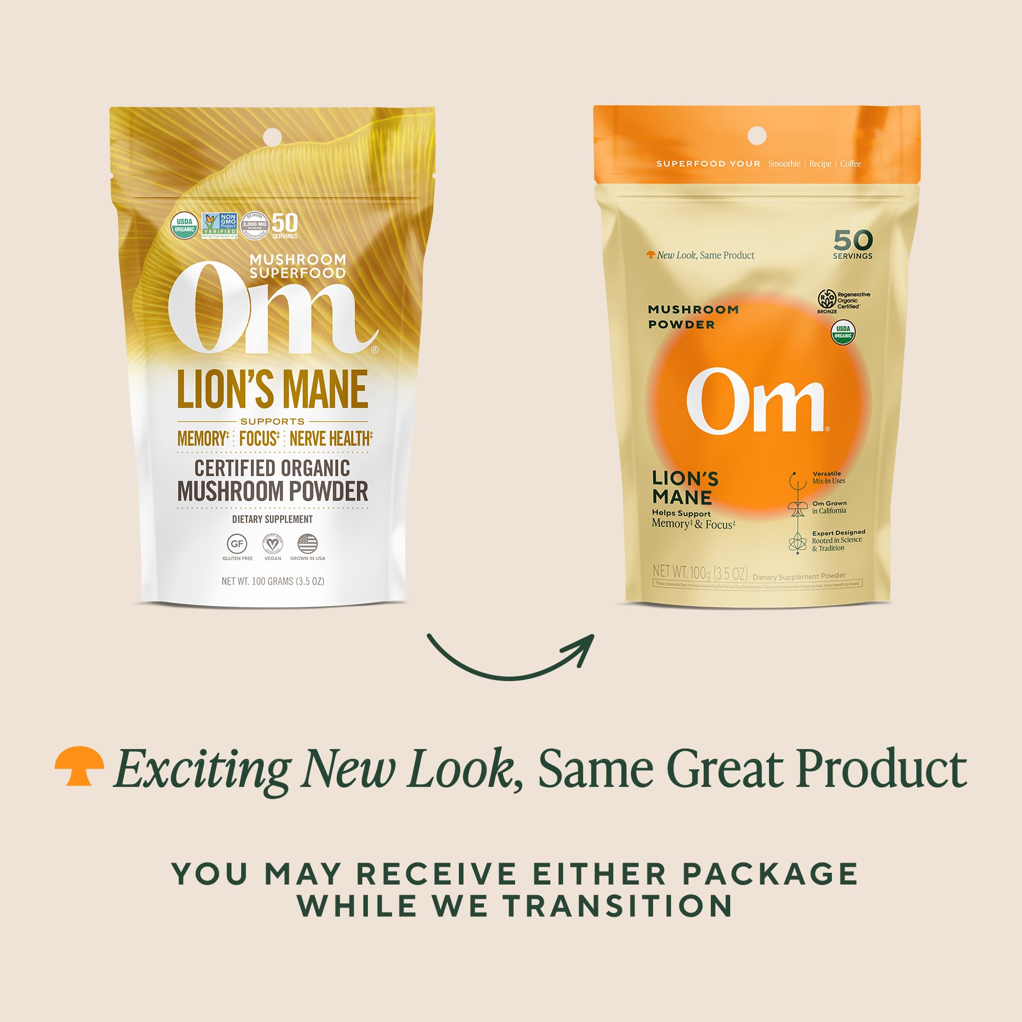 OM MUSHROOM SUPERFOOD Lion's Mane Mushroom Powder ingredients list