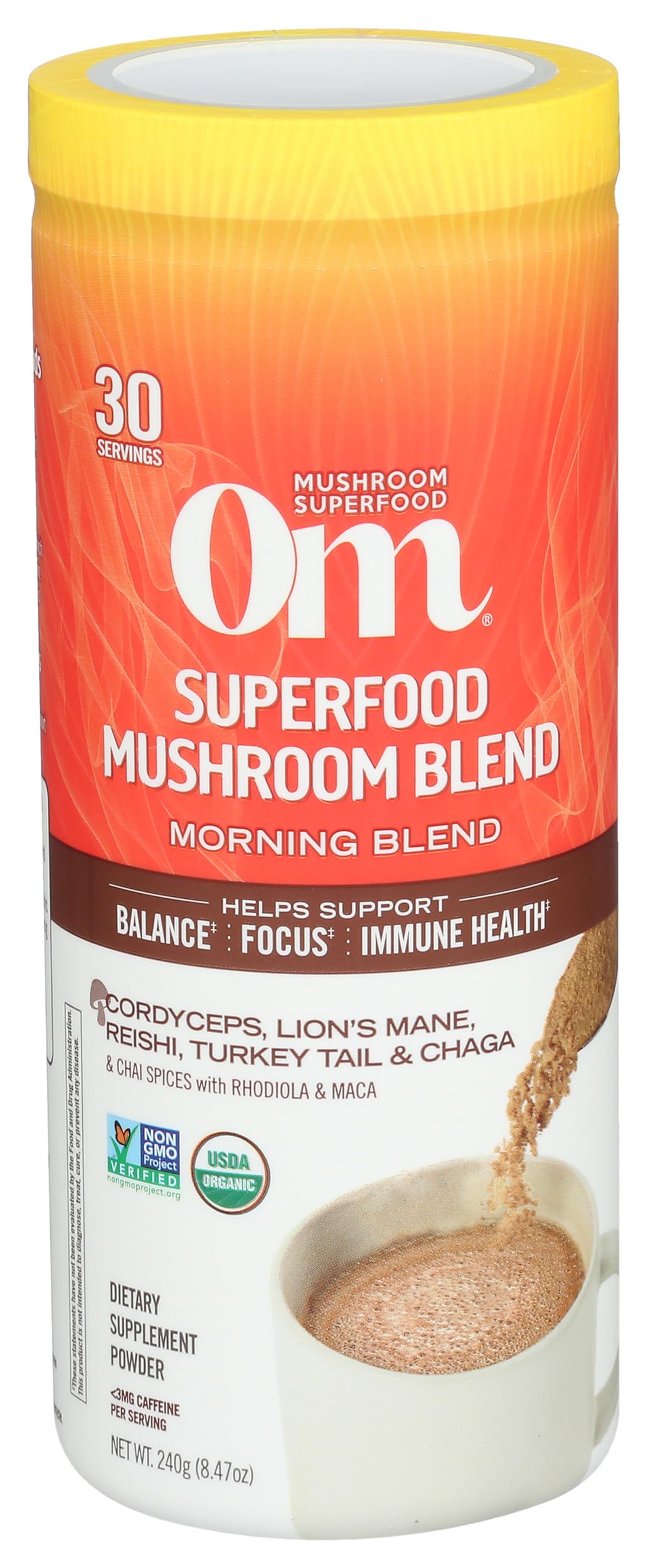 OM MUSHROOM SUPERFOOD Mushroom Blend 2000mg serving scoop