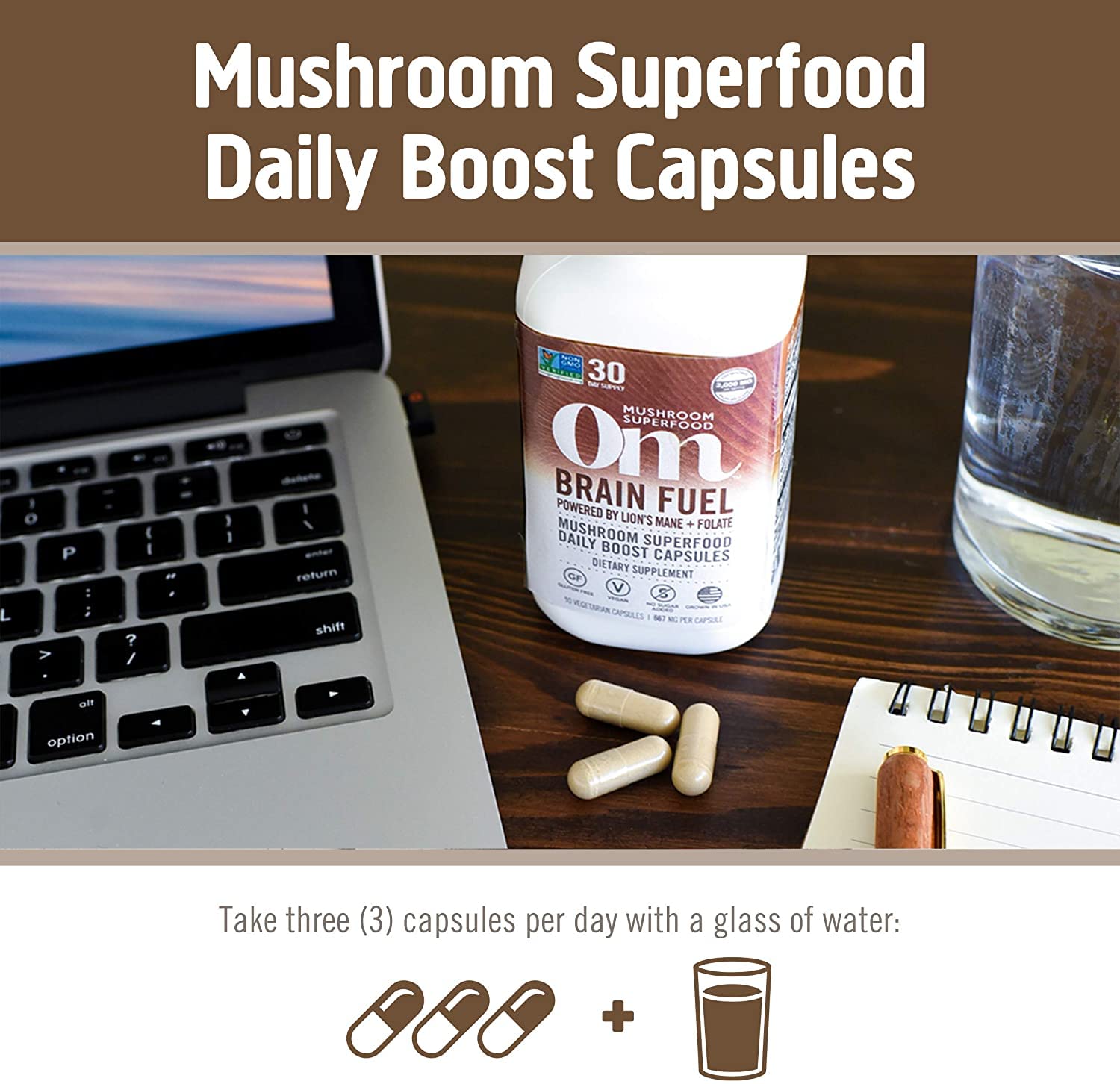 OM MUSHROOM SUPERFOOD Mushroom Blend Capsules lifestyle scene