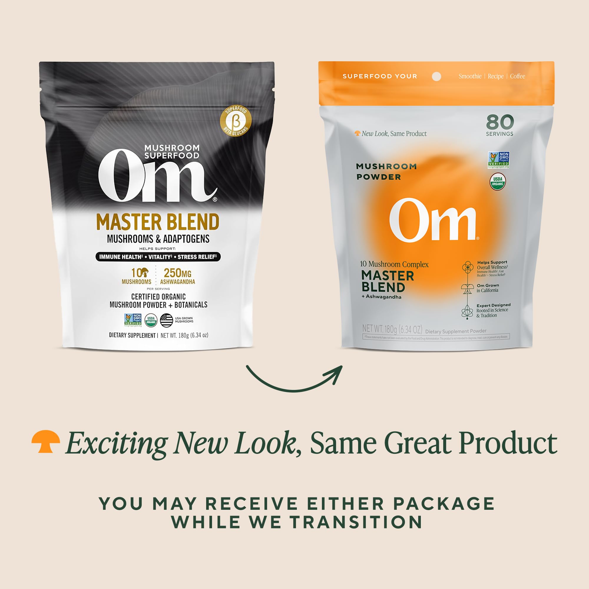 OM MUSHROOM SUPERFOOD Organic Mushroom Powder in a bowl