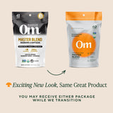 OM MUSHROOM SUPERFOOD Organic Mushroom Powder serving suggestion with coffee