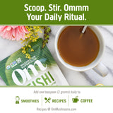 OM MUSHROOM SUPERFOOD Reishi Mushroom Powder in a coffee