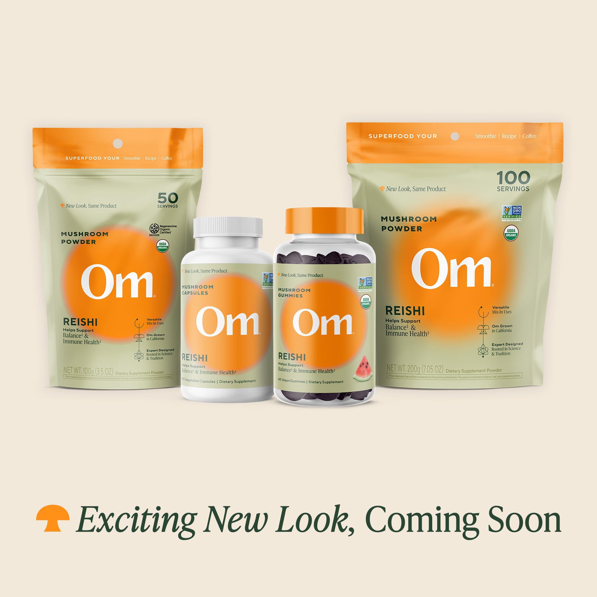 OM MUSHROOM SUPERFOOD Reishi Mushroom Powder packaging