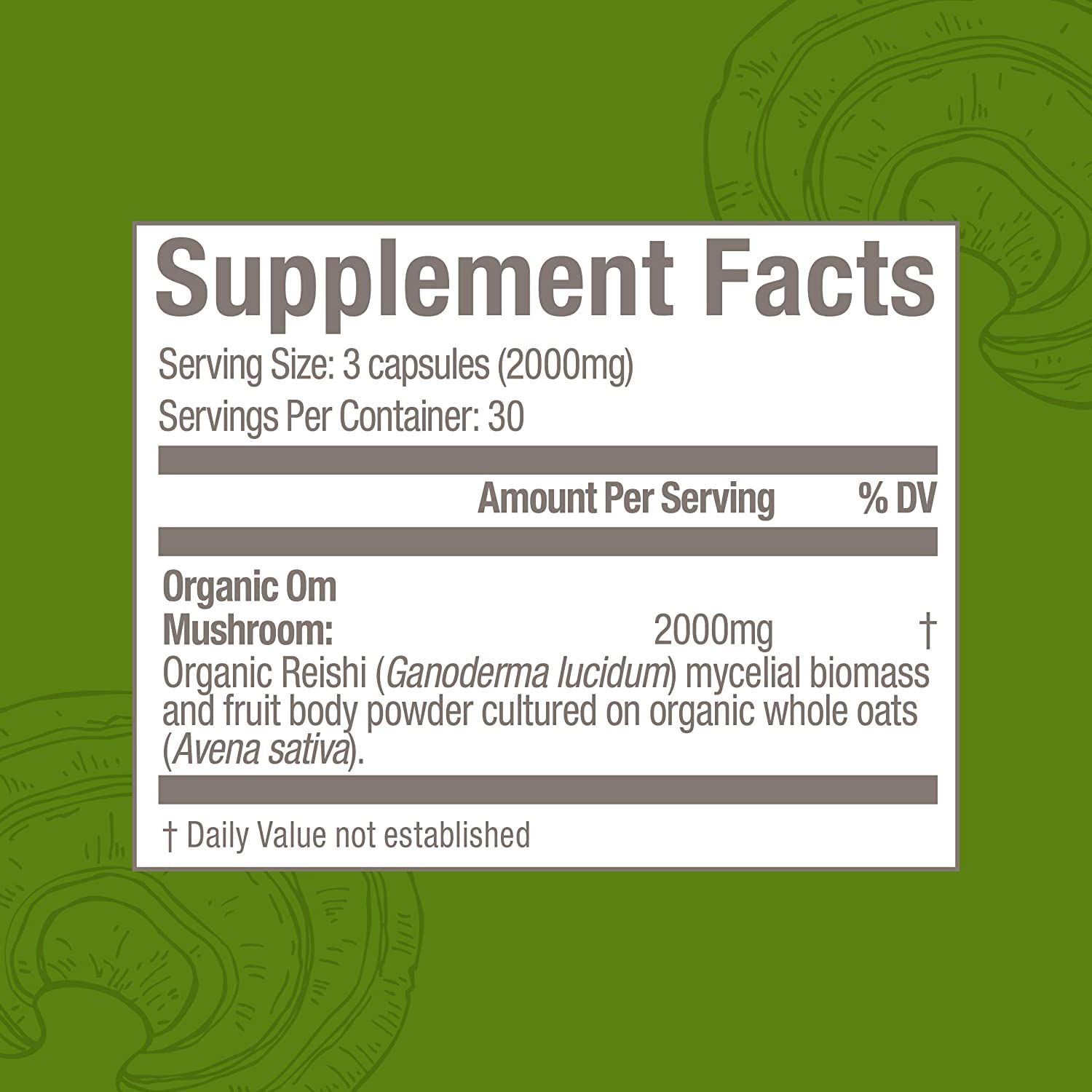 OM MUSHROOM SUPERFOOD Reishi Organic Mushroom Powder packaging close-up