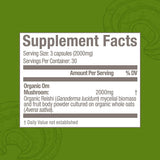 OM MUSHROOM SUPERFOOD Reishi Organic Mushroom Powder packaging close-up