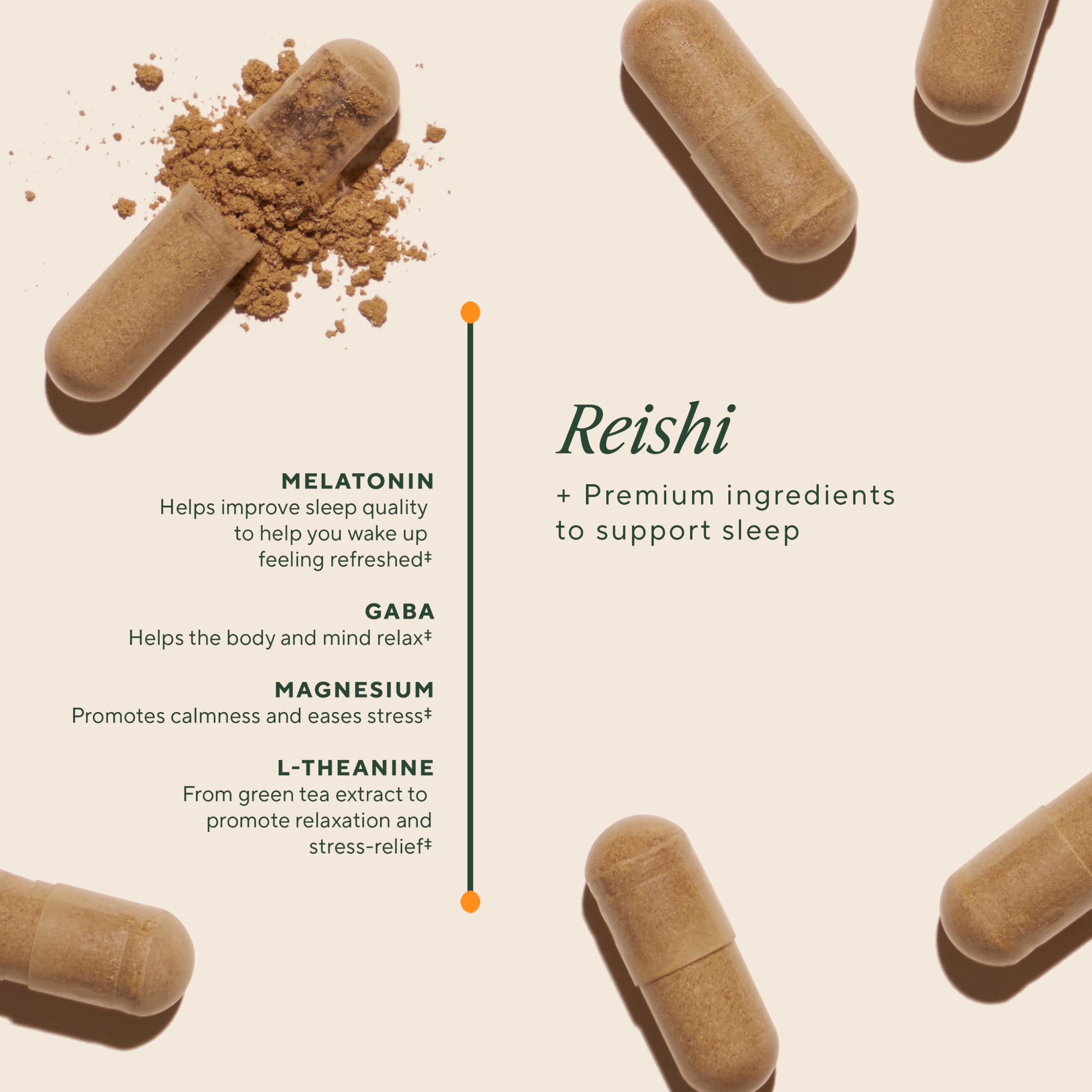 OM MUSHROOM SUPERFOOD Sleep Capsules with a glass of water