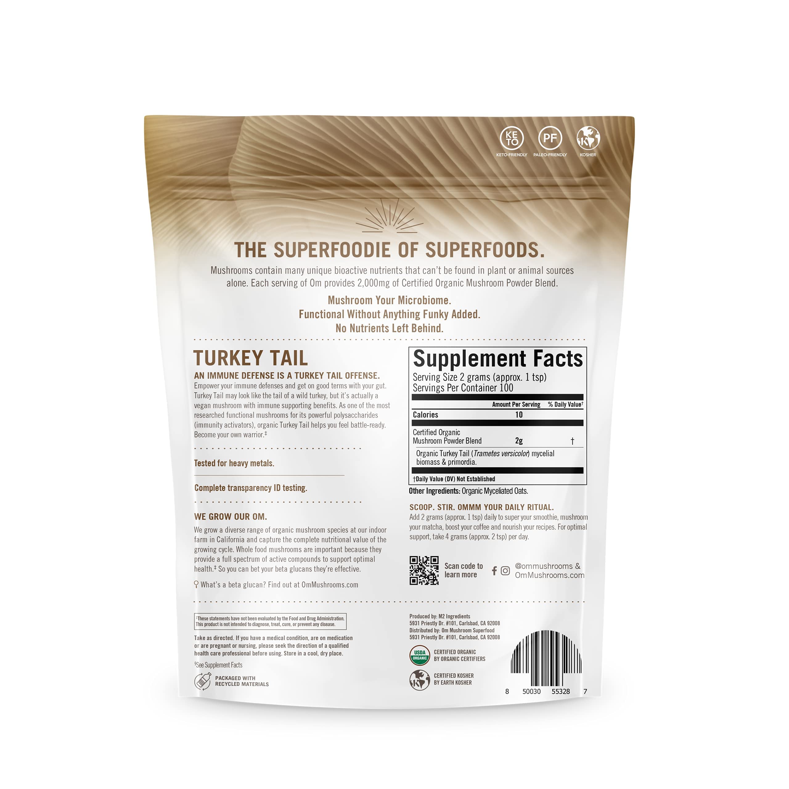 OM MUSHROOM SUPERFOOD Turkey Tail Powder serving suggestion