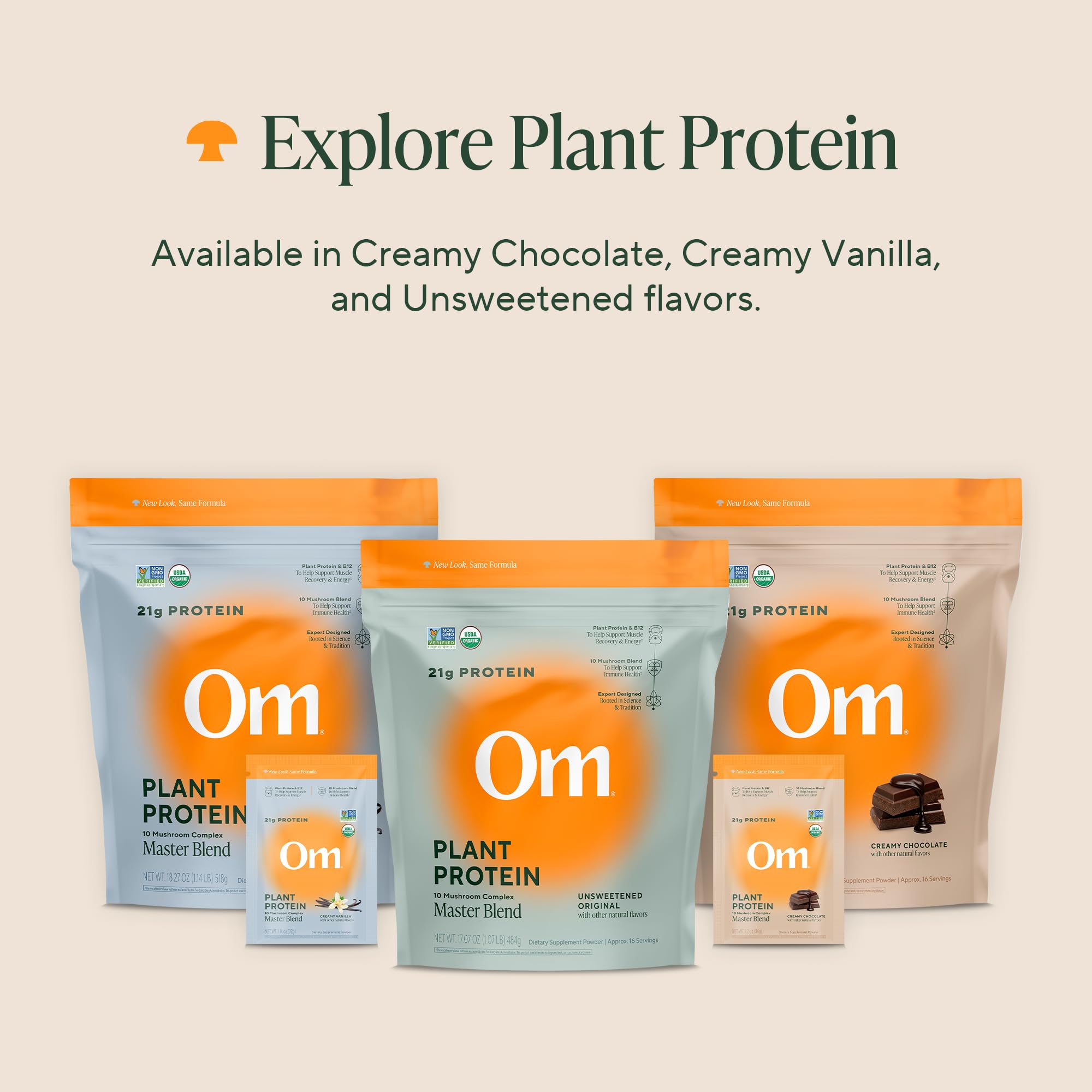 OM MUSHROOM SUPERFOOD Vanilla Protein powder lifestyle scene