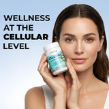 Omax3 Daily Wellness Capsules with measuring spoon for dosage