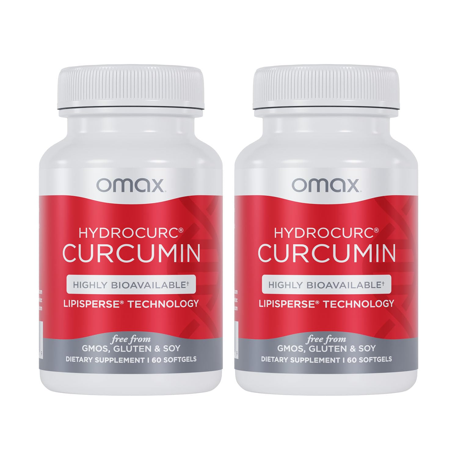 Omax3 HydroCurc Curcumin Supplement 60 Softgels front view